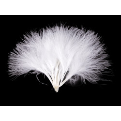 Peří marabu délka 5-12 cm bílá 1sáček