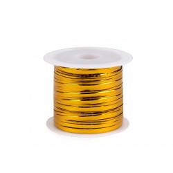Dekorační vázací / klipovací drát šíře 4 mm zlatá 1ks