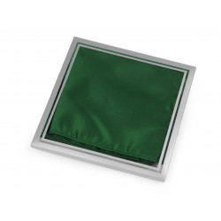 Saténový kapesníček do saka v krabičce zelená tm. 1ks