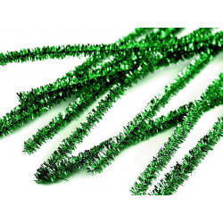 Chlupaté modelovací lurexové drátky Ø6 mm délka 30 cm zelená trávová 20ks