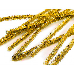 Chlupaté modelovací lurexové drátky Ø6 mm délka 30 cm zlatá 20ks