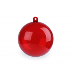 Plastová koule Ø6 cm dvoudílná červená 2ks