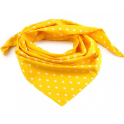 Bavlněný šátek s puntíky 65x65 cm žlutá1ks
