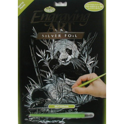 ROYAL and LANGNICKEL Stříbrný vyškrabovací obrázek - Panda 25x20cm