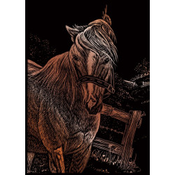 Seškrabovací obrázek- mini- Kůň 18x14 cm