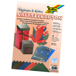 Kreativní karton - 230g - motiv kapky a čáry 10 archů - 23 x 33 cm v 10 barvách