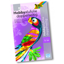Hobby - alufolie - oboustranná, barevný sortiment, 5 listů - 18,5 x 29,5 cm