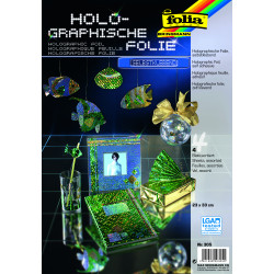 Holografická folie - samolepící - 23 x 33 cm - 4 listy, sortiment barev