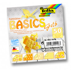 Origami papír Basics žlutý 80g/m2 10x10cm
