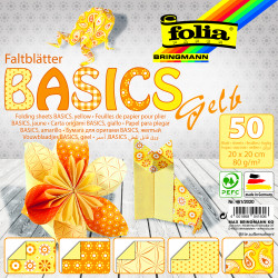Origami papír Basics žlutý 80g/m2 20x20cm