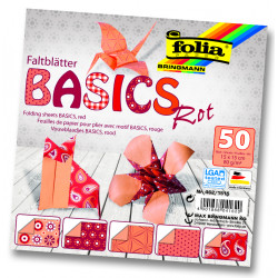 Origami papír Basics červený 80g/m2 15x15cm