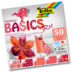 Origami papír Basics červený 80g/m2 20x20cm