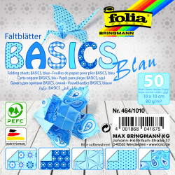Origami papír Basics modrý 80g/m2 10x10cm