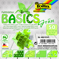 Origami papír Basics zelený 80g/m2 10x10cm