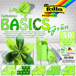 Origami papír Basics zelený 80g/m2 20x20cm