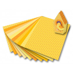 Karton s motivem - Basics žlutá- 270 g/m2 - 50 x 70 cm - 10 archů v 10 motivech