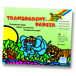Transparent papír - 20 x 14 cm - 10 listů v 10ti barvách