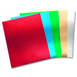 Kovová folie - 40µ, 25 x 30 cm - 5 listů, 5 barev