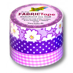 Fabric Tape - růžová - 3 roličky