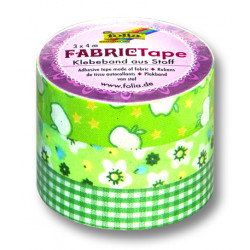 Fabric Tape - zelená - 3 roličky