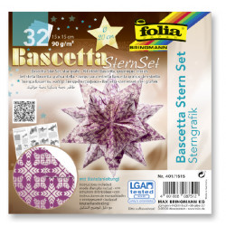Bascetta - hvězda - "Grafika hvězdy" - 90 g/m2 - fialová/stříbrná