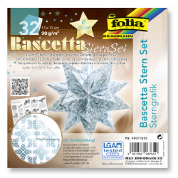 Bascetta - hvězda - "Grafika hvězdy" - 90 g/m2 - bílá/ledová modrá