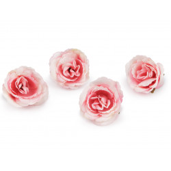 Umělý květ růže Ø5 cm růžová sv. 4ks