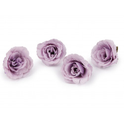 Umělý květ růže Ø5 cm fialová nejsvětlejší 4ks