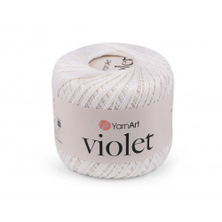 Bavlněná příze háčkovací Violet 50 g Off White 1ks