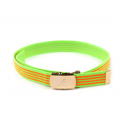 Dětský pásek s kovovou sponou šíře 2,6 cm zelená neon 1ks