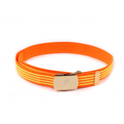 Dětský pásek s kovovou sponou šíře 2,6 cm oranžová neon 1ks
