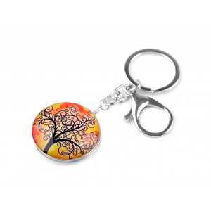 Přívěsek na klíče / kabelku strom života oranžovožlutá 1ks