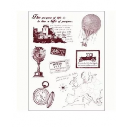 Gelová razítka - Cestování - mapa,balon,globus,...