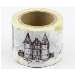 Dekorační lepicí páska - WASH pásky 1ks hrad, rytíř, 10 m x 38 mm