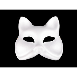 Karnevalová maska - škraboška k domalování zvířátka bílá 1ks