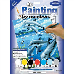 Malování podle čísel 22x30 cm- Delfíni