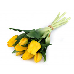 Umělá kytice tulipán žlutá 1svaz.