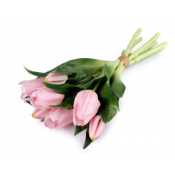 Umělá kytice tulipán růžová světlá 1svaz.