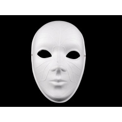 Karnevalová maska - škraboška k domalování benátská bílá 1ks