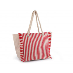 Letní / plážová taška s pruhy 33x52 cm červená 1ks