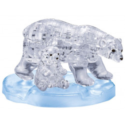 HCM KINZEL 3D Crystal puzzle Lední medvědice s mládětem 40 dílků