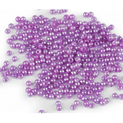 Plastové voskové korálky / perly Glance Ø3 mm fialová lila 10g