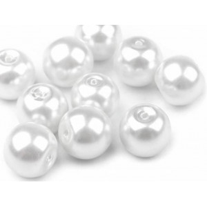Skleněné voskové perly Ø8 mm bílá 50g