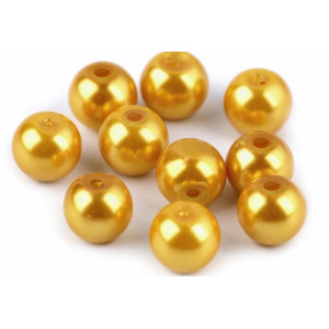 Skleněné voskové perly Ø8 mm zlatá 50g