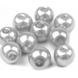 Skleněné voskové perly Ø8 mm stříbrná 50g