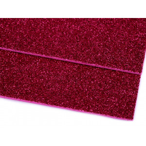 Pěnová guma Moosgummi s glitry 20x30 cm pink 2ks 