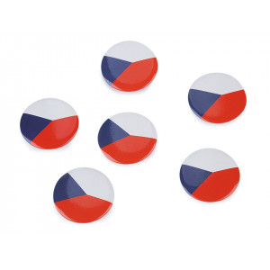 Placka - vlajka Česká republika Ø3,5 cm 6ks