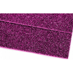 Pěnová guma Moosgummi s glitry 20x30 cm fialovorůžová 2ks