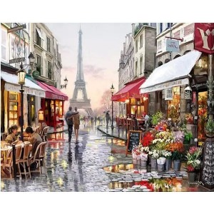 Diamantové malování Ulička v Paříži