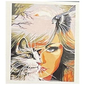 Diamantový obrázek - Já a kočka 30x40cm MM